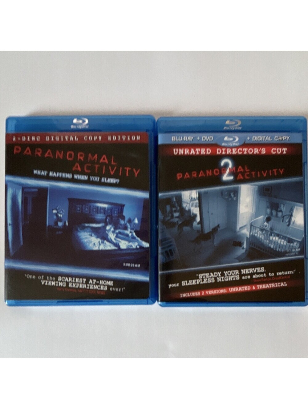 Paranormal Activity & Paranormal Activity 2 Blu-ray DVD Unrated Director's Cut